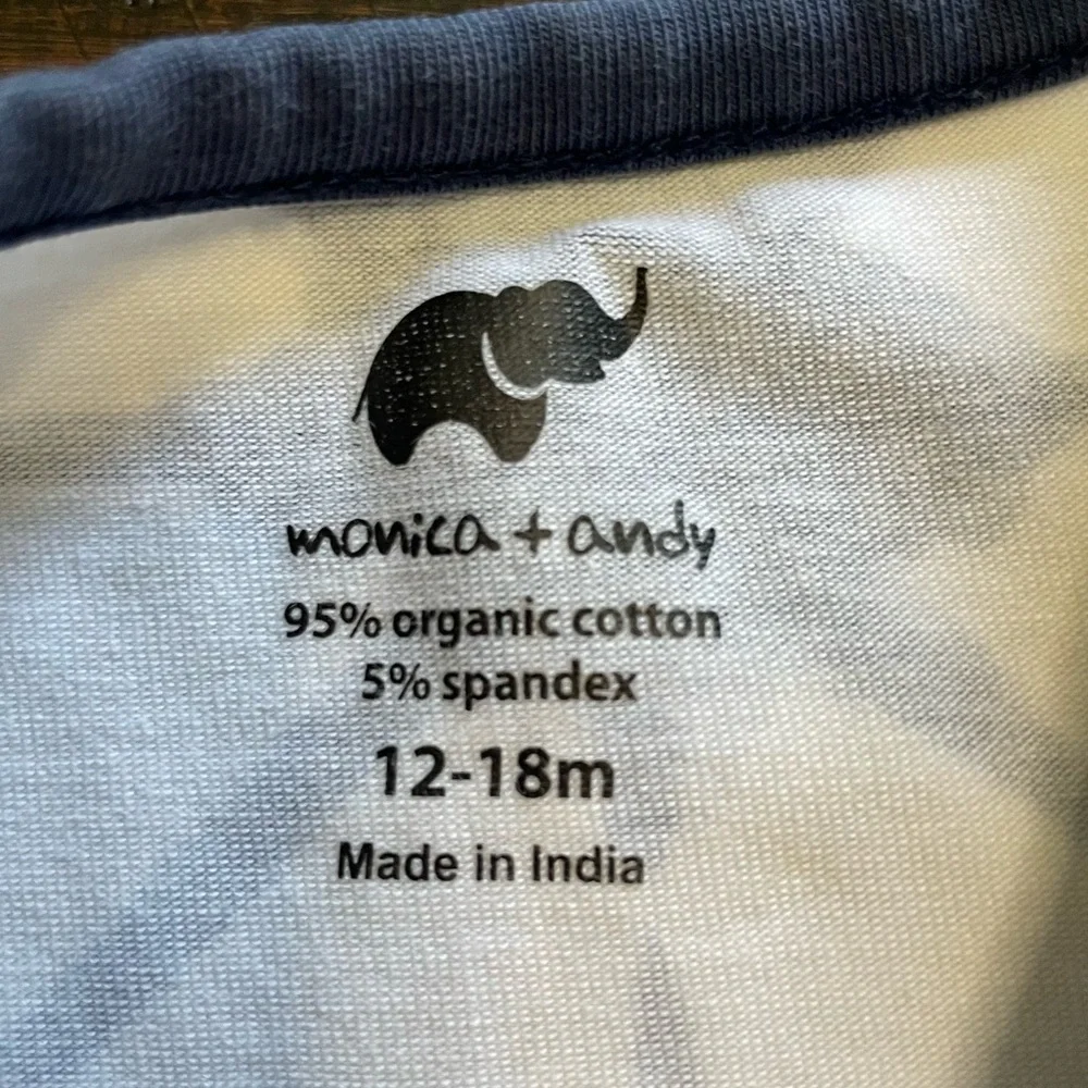 Monica + Andy Blue Shibori Long Sleeve Onesie